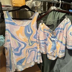 Colorful Swirl Tank and Shorts PJ Set